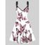 Robe Ligne A à Bretelle Anneau en O à Imprimé Papillon sans Manches à Taille Haute - Blanc S