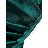 Maxi Robe de Soirée Longue à Col Plongeant à Bretelles Spaghetti - Vert profond XXL