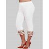 Pantalon Capri à Paillettes Brillantes Grande Taille - Blanc 2X