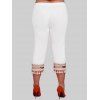 Pantalon Capri à Paillettes Brillantes Grande Taille - Blanc 3X