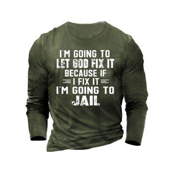 

Slogan T Shirt Letter Print Round Neck Long Sleeve Casual Tee, White