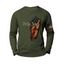 Graphic T Shirt American Flag Letter Print Round Neck Long Sleeve Casual Tee - GREEN 2XL
