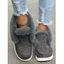 Chaussures de Neige Chaudes Plates D'Hiver Fourrées - Noir EU 37