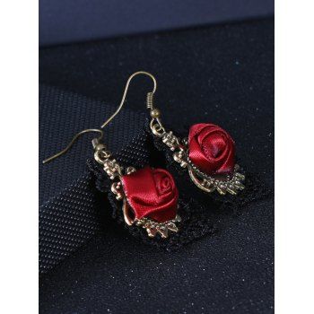 Gothic Drop Earrings Rose Hollow Out Lace Panel Earrings