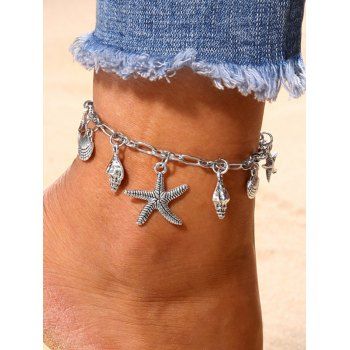 Starfish Shell Charms Anklet Vacation Ankle Chain