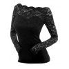 Sheer Flower Lace Top Off The Shoulder Long Sleeve Top
