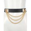 Chain Embellishment Rivet Punk PU Belt - RED 