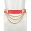 Ceinture Chaîne Punk Embelli de Rivet en PU - Rouge 