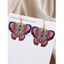 Boucles D'Oreilles Pendantes Papillon Colorées Style Bohémien - multicolor 