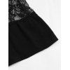 Sheer Floral Lace Panel Button Up Midi Dress Adjustable Spaghetti Strap V Neck Cami Dress - BLACK XL