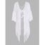 Cache-maillot de Bain Ajouré Evidé avec Franges en Crochet Transparent Chevron de Swimwear - Blanc ONE SIZE