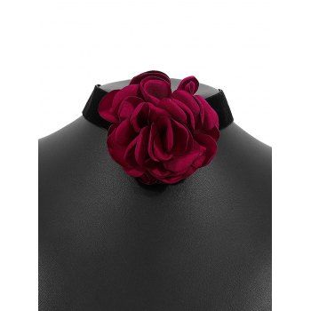 

Vivid Rose Trendy Velour Necklace, Red