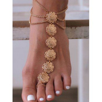 

Flowers Chain Embellishment Trendy Anklet, Golden