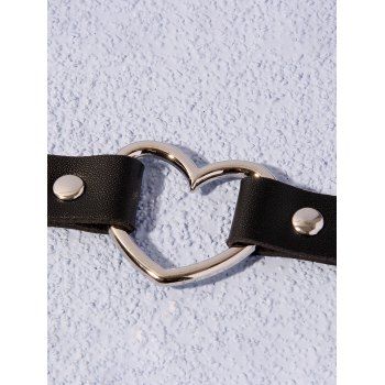 Heart Faux Leather Choker Punk Necklace