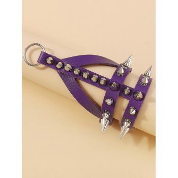 

Gothic Bracelet Faux Leather Rivet Punk Bracelet, Purple