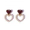 Boucles D'Oreilles Pendantes Motif Cœur en Perle Fantaisie pour la Saint-Valentin - d'or 1 PAIR