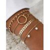 4 Pcs Bracelets Geometric Faux Pearl Trendy Bracelets - GOLDEN PACK OF 4