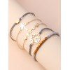 5 Pcs Bracelets Coconut Tree Heart Geometric Beaded Trendy Bracelets - GOLDEN 1 SET