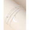 4 Pcs Anklets Moon Charms Trendy Ankle Chains - SILVER REGULAR
