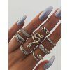 8 Pièces Ensemble de Bague Elégante Géométrique Serpent avec Strass - d'or 