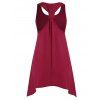 Celestial Sun Moon Print Asymmetric Tank Top Long Casual Tank Top - RED L