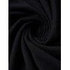 Plain Color Foldover Top Cinched Shoulder Scoop Neck Casual Top - BLACK XXL