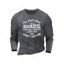 T-shirt Décontracté à Imprimé Lettre Graphique et Slogan à Manches Longues à Col Rond - Gris L