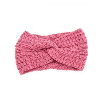 

Plain Color Twisted Wide Headband Sports Knitted Headband, Light pink