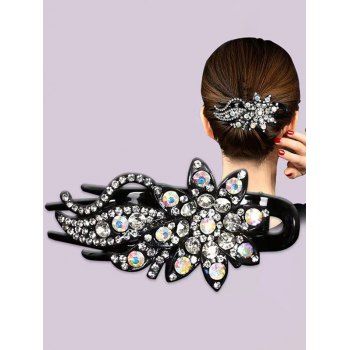 

Rhinestone Flower Trendy Hair Clip, White