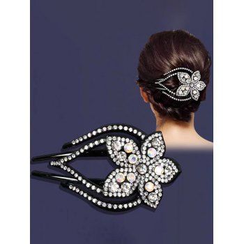 

Colored Rhinestone Flower Hair Clip Trendy Hair Accessory, White