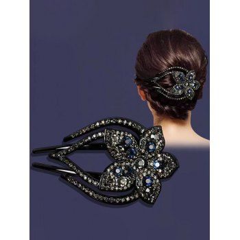 

Colored Rhinestone Flower Hair Clip Trendy Hair Accessory, Black