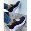 Thick Platform Magic Stickers Casual Shoes - Bleu profond EU 42