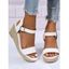 Open Toe Ankle Buckle Wedge Sandals - Blanc EU 42