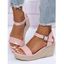 Open Toe Ankle Buckle Wedge Sandals - Rose clair EU 39