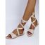 Open Toe Lace Up Ankle Bandage Flat Sandals - multicolor A EU 37