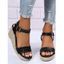 Open Toe Ankle Buckle Wedge Sandals - Rose clair EU 42
