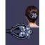 Accessoire pour Cheveux Tendance en Forme de Fleur Colorée en Strass - Bleu 