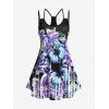 Débardeur Tunique Découpé à Papillon et Fleur Grande Taille - Noir 1X