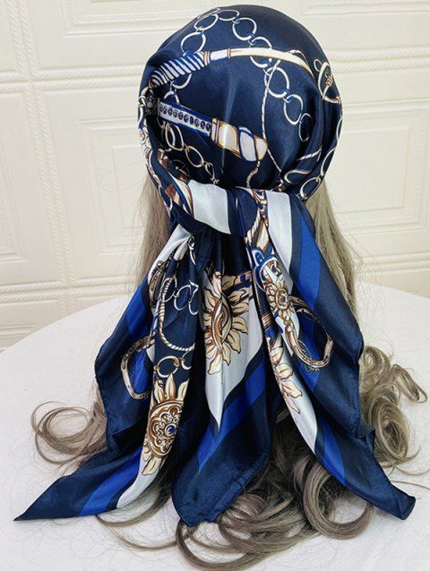 Printing Satin Square Scarf Hair Accessory