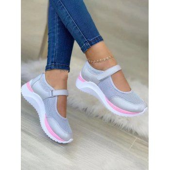 

Thick Platform Breathable Slip On Casual Shoes, Light pink