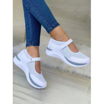 

Thick Platform Breathable Slip On Casual Shoes, White