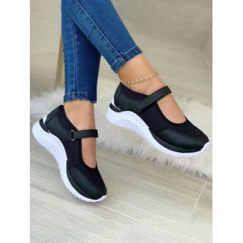 

Thick Platform Breathable Slip On Casual Shoes, Black