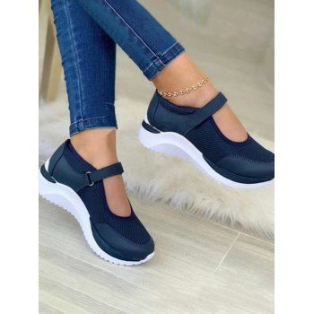 

Thick Platform Breathable Slip On Casual Shoes, Blue