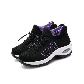 

Two Tone Color Lace Up Casual Shoes, Purple
