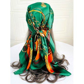 

Printing Satin Square Scarf Hair Accessory, Green