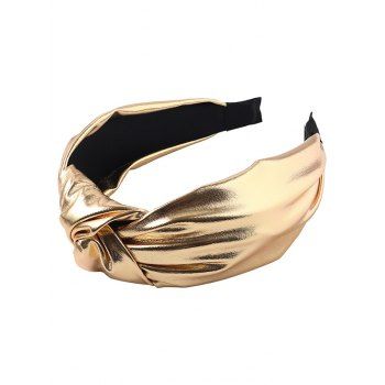 Metallic Plain Color Twisted Wide Hairband Trendy Hair Accessory