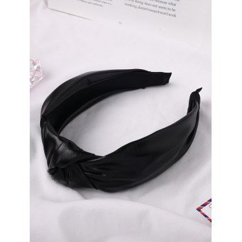 

Metallic Plain Color Twisted Wide Hairband Trendy Hair Accessory, Black