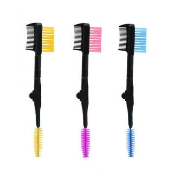 

3 Pcs Double-headed Eyebrow Brushes Folded Eyelash Curling Eyebrow Comb Portable Makeup Brushes, Multicolor a