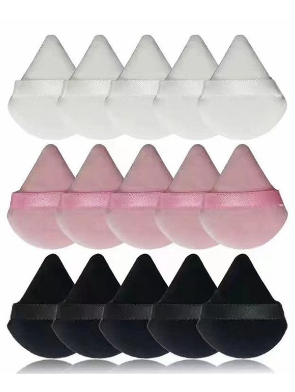 15 Pièces Bouffées de Poudre de Maquillage Couleur Unie en Forme de Goutte D'Eau - multicolor A 