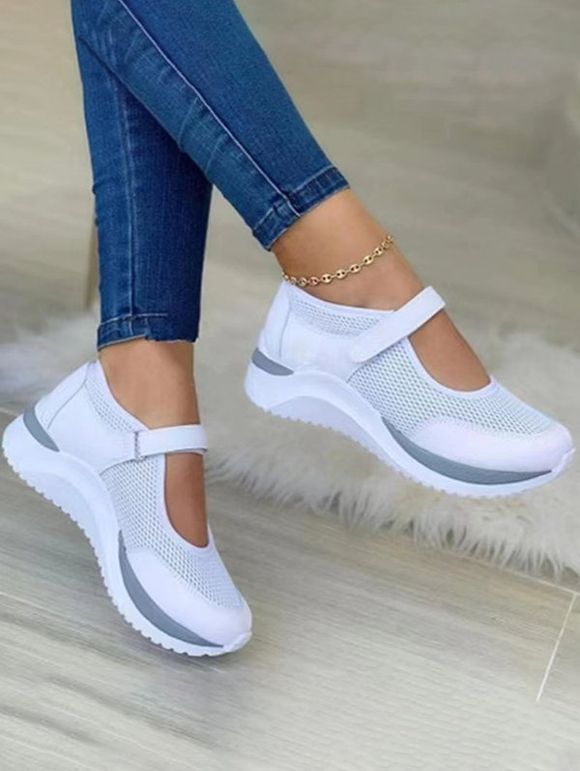Thick Platform Breathable Slip On Casual Shoes - Blanc EU 38